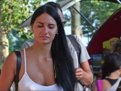 Braless in public