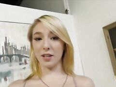 Cock addict blonde jerking off several cocks